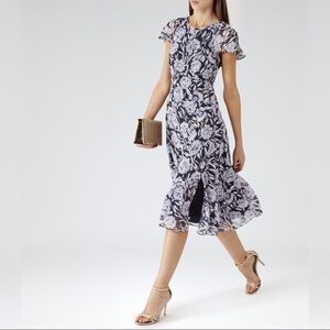 Reiss Paintedbloom Floral-print Midi Dress